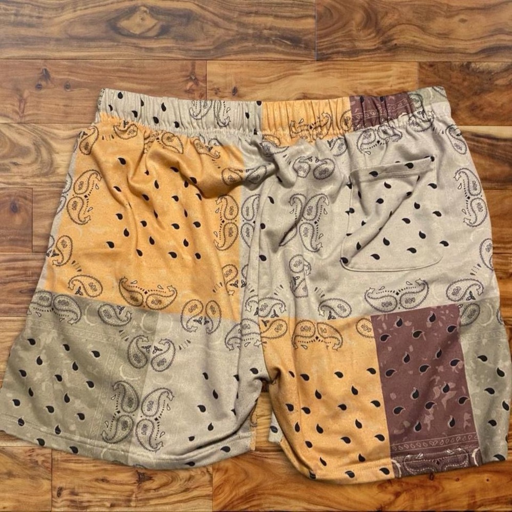 Earthbound Patchwork Paisley Athletic Shorts In B… - image 2